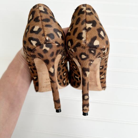 Jimmy Choo Romy 100 Leopard Print Pony Hair Pumps Brown Hazelnut Mix Size 39.5 - Picture 5 of 14